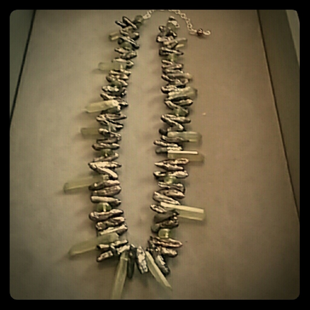 Pearls ,crystals,gemstone necklace.